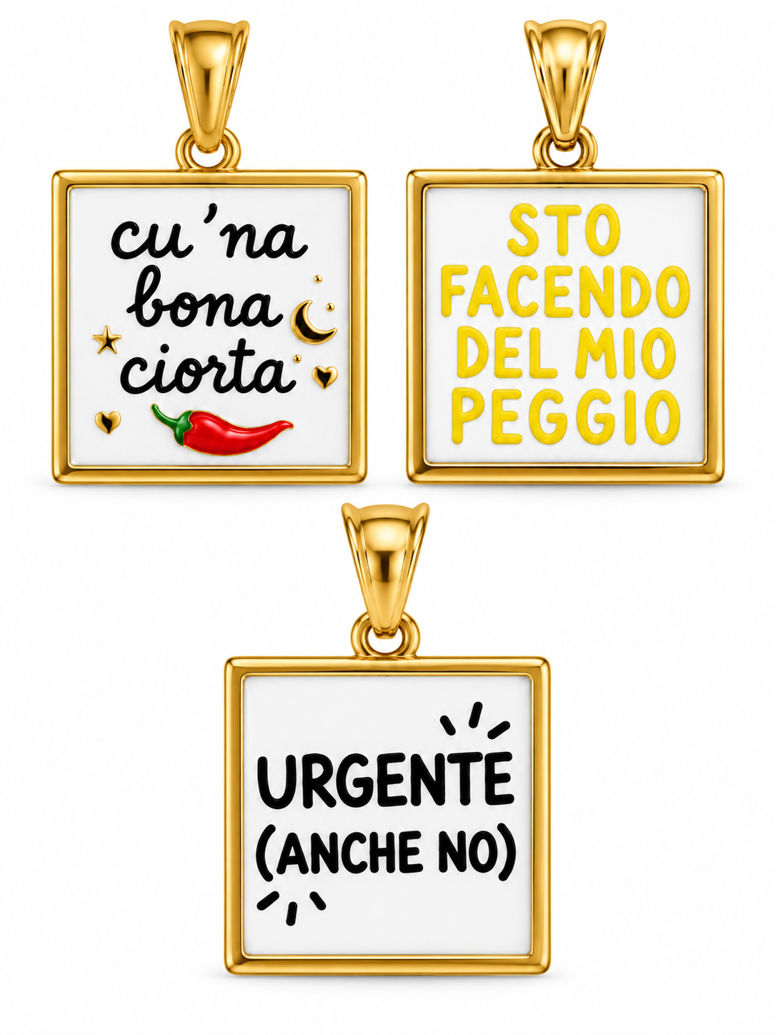 CIONDOLO QUADRATO FRASI