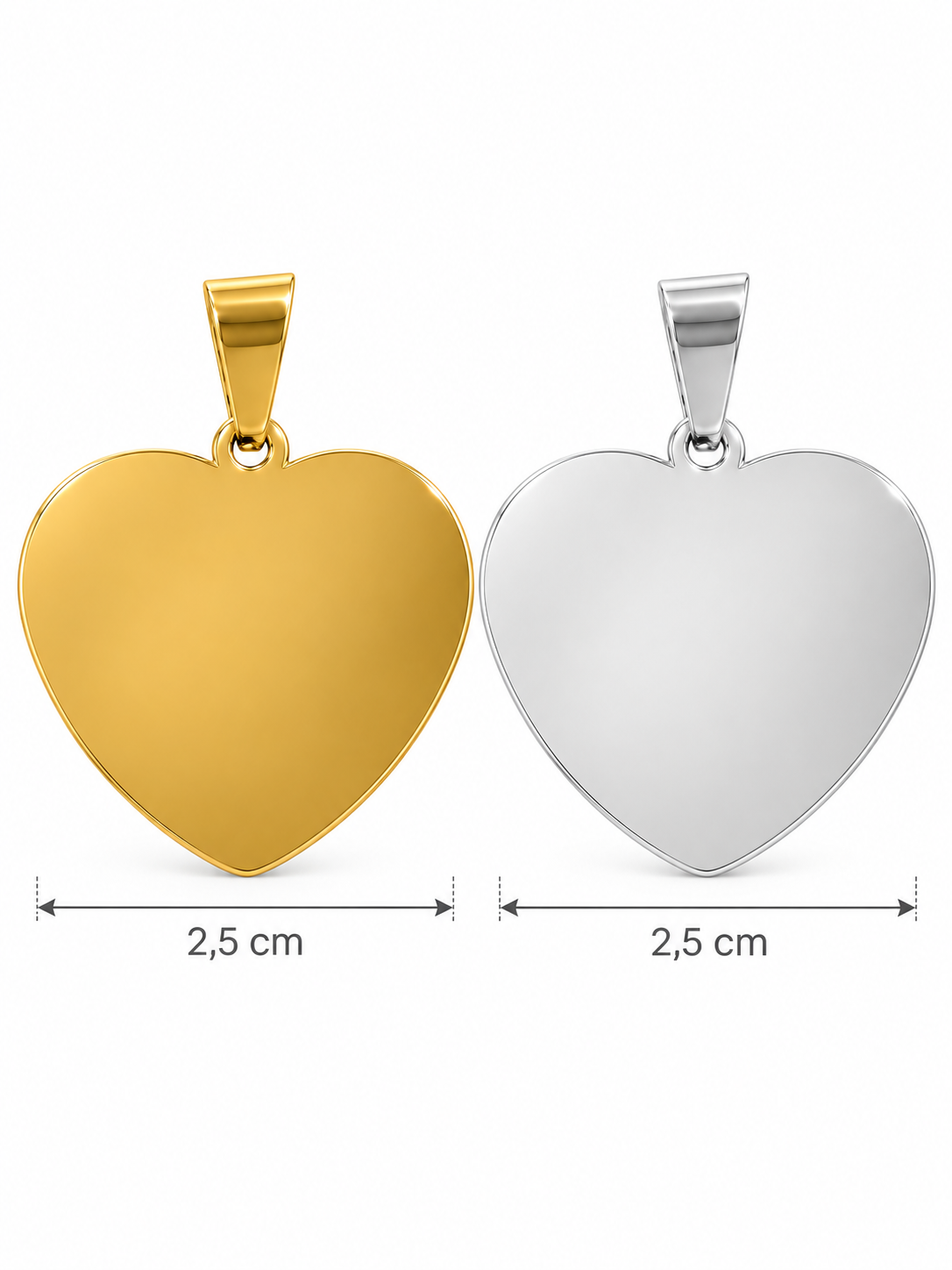 CIONDOLO CUORE 2,5 cm Incisione Inclusa