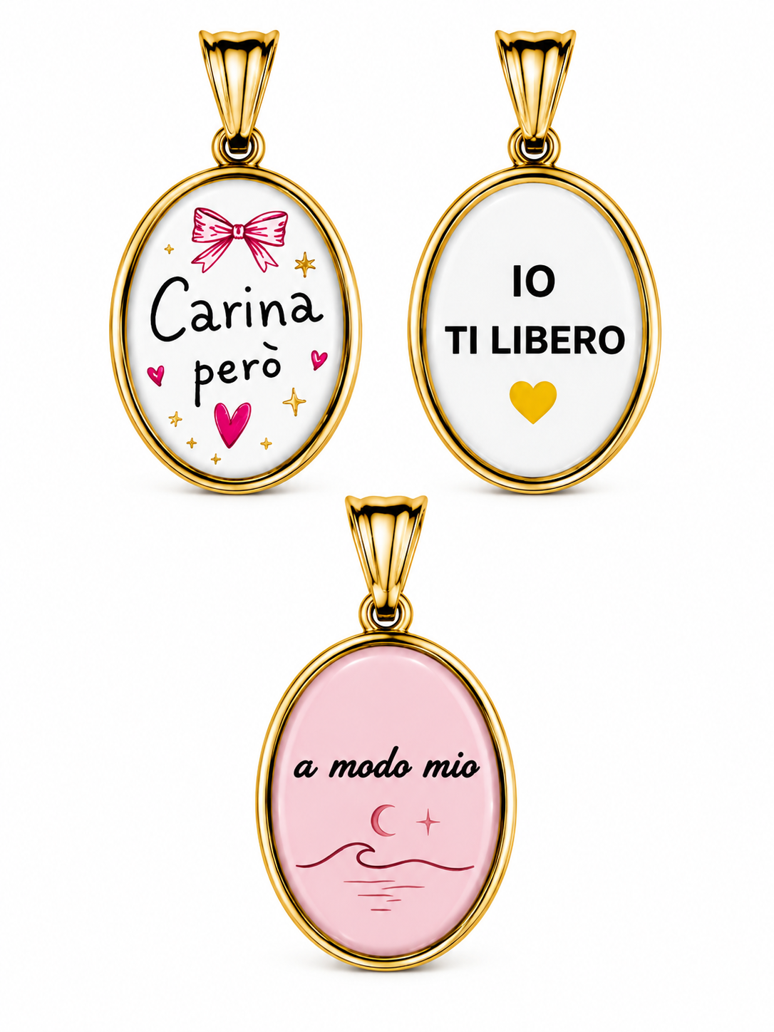 CIONDOLO OVALE FRASI