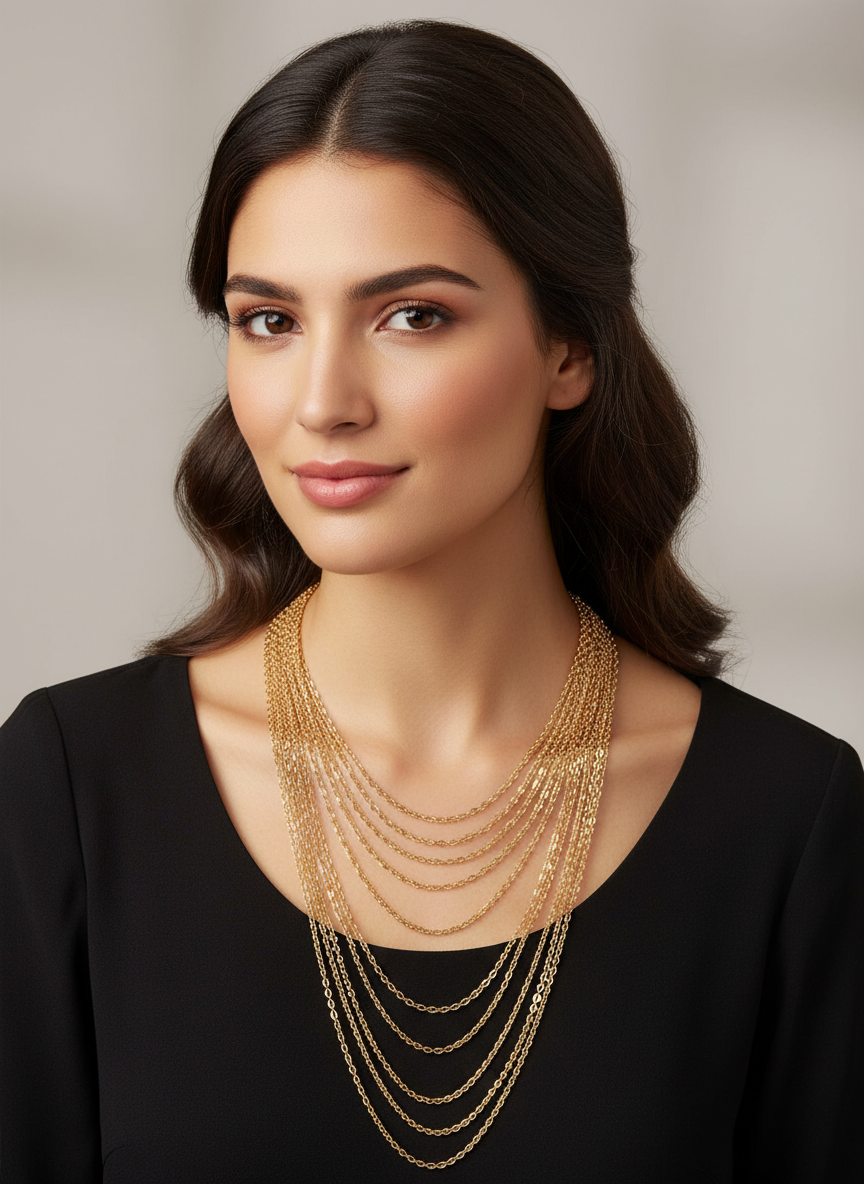 Collana Multifili Gold