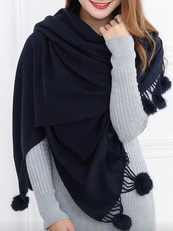 Sciarpa Mantella Pon Pon