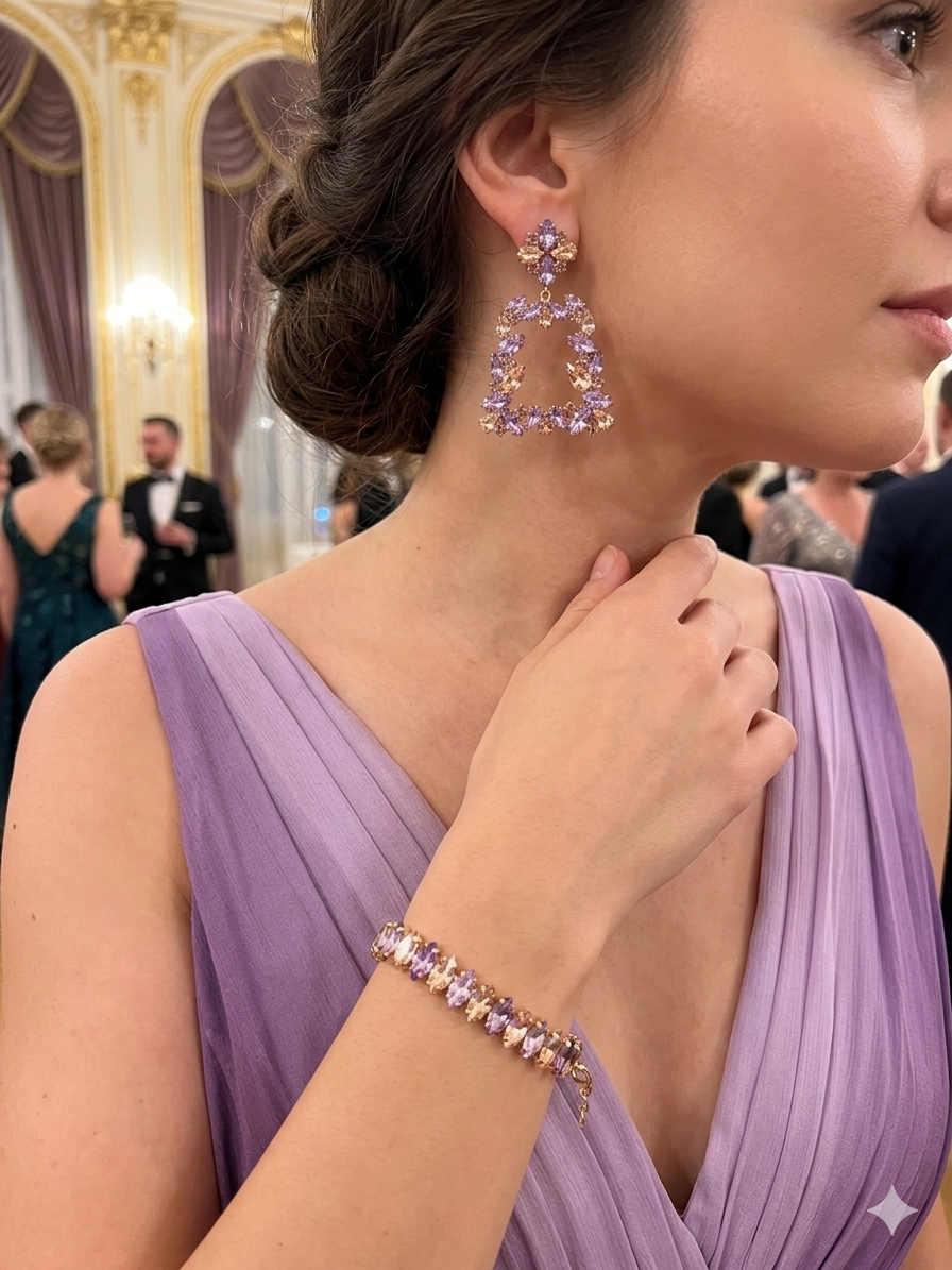 Orecchini & Bracciale Glicine