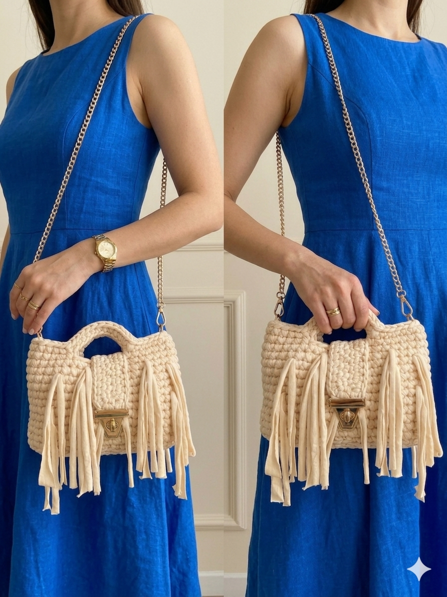 Borsa Tessuto Crochet