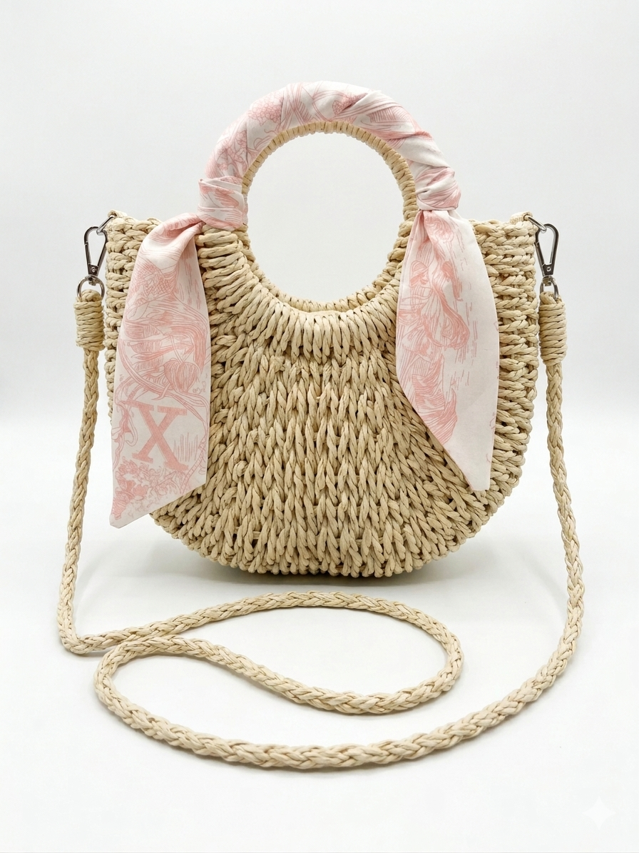 Borsa Rafia Foulard