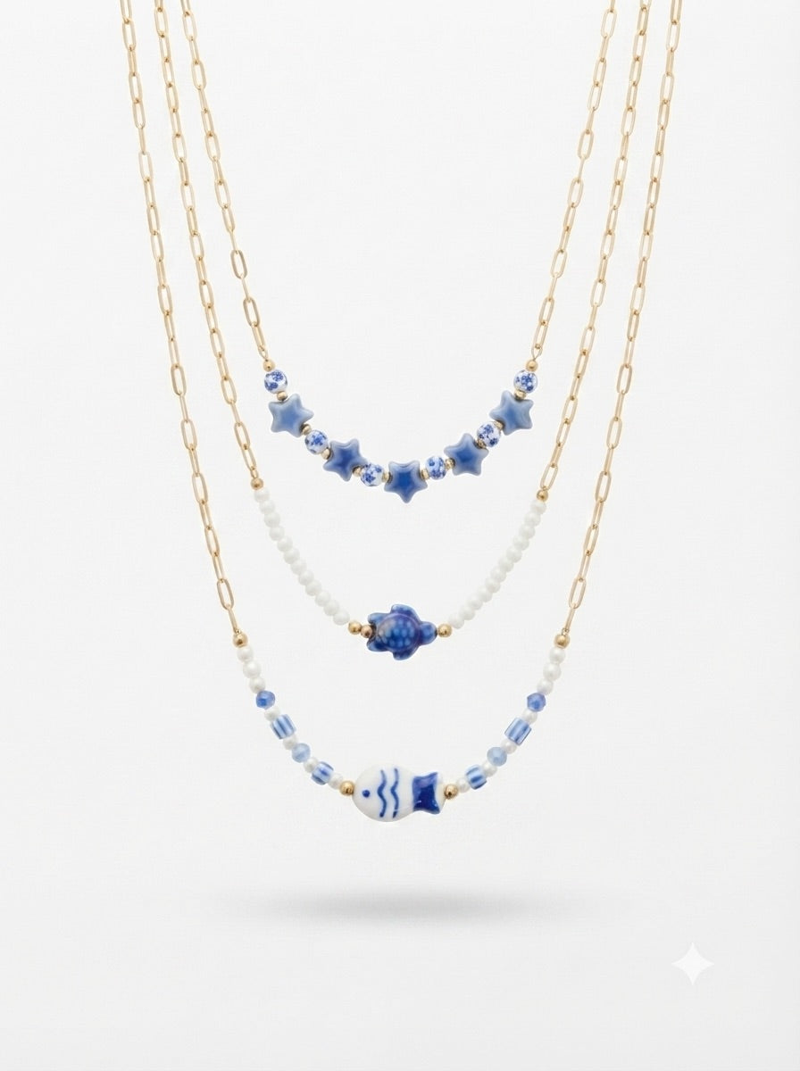 Collana SANTORINI White & Blue