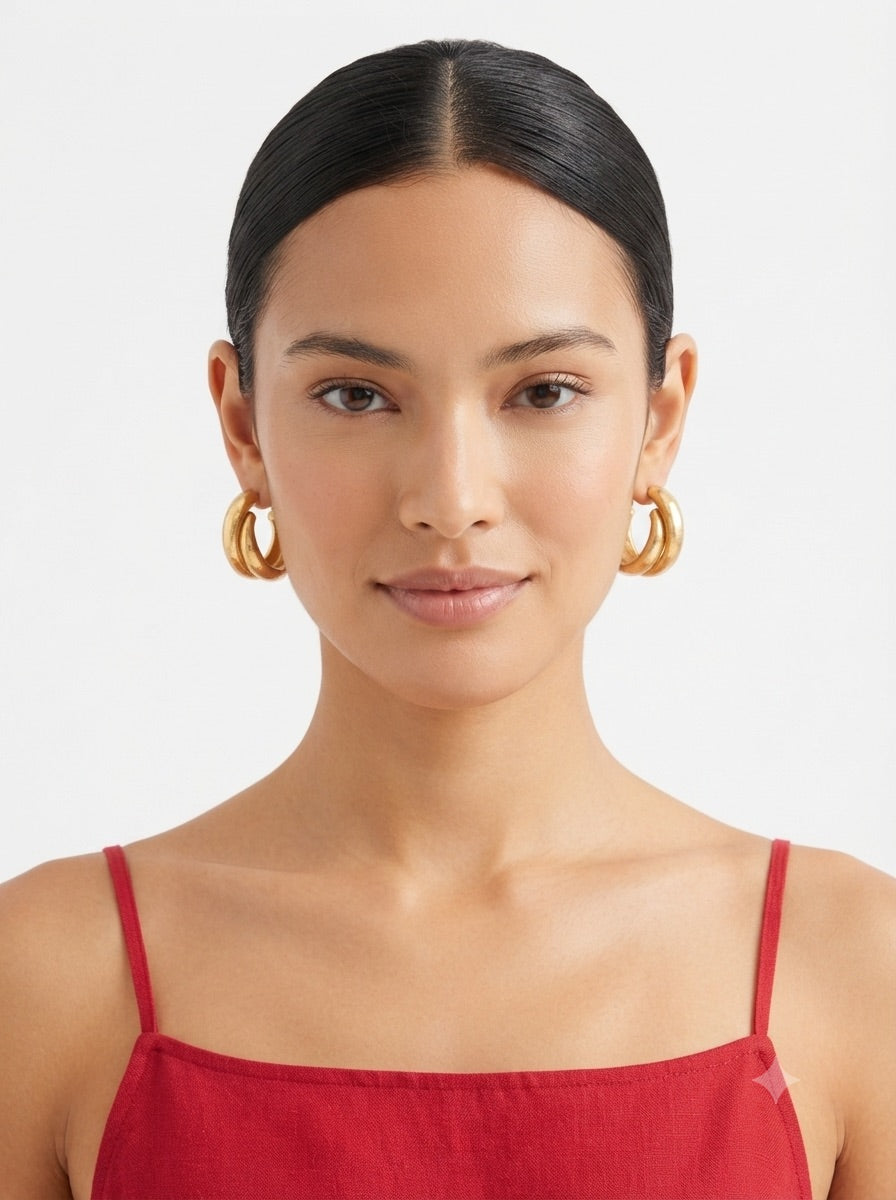 Orecchini Double Circle Satin