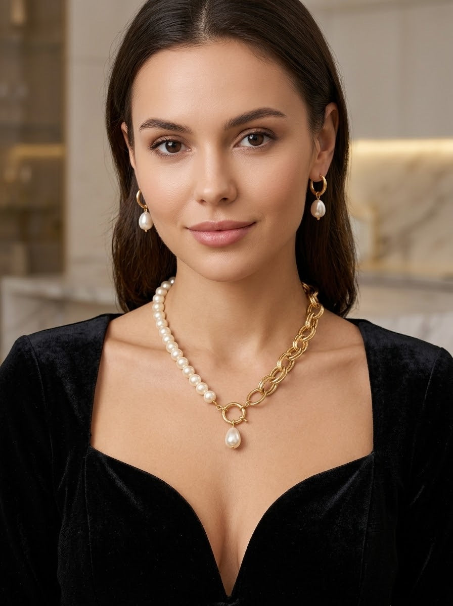 Collana & Orecchini Allie Perla