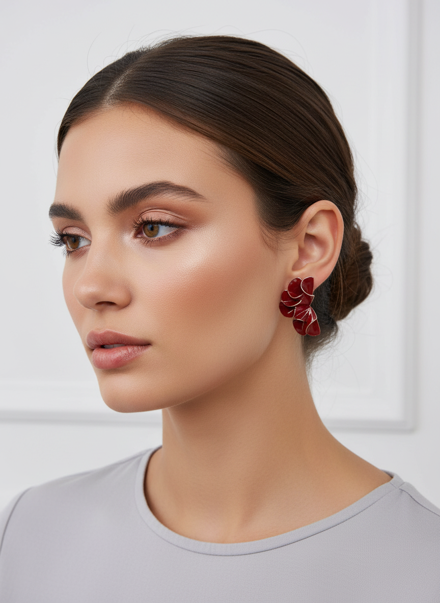 Orecchini Petalo Rouche