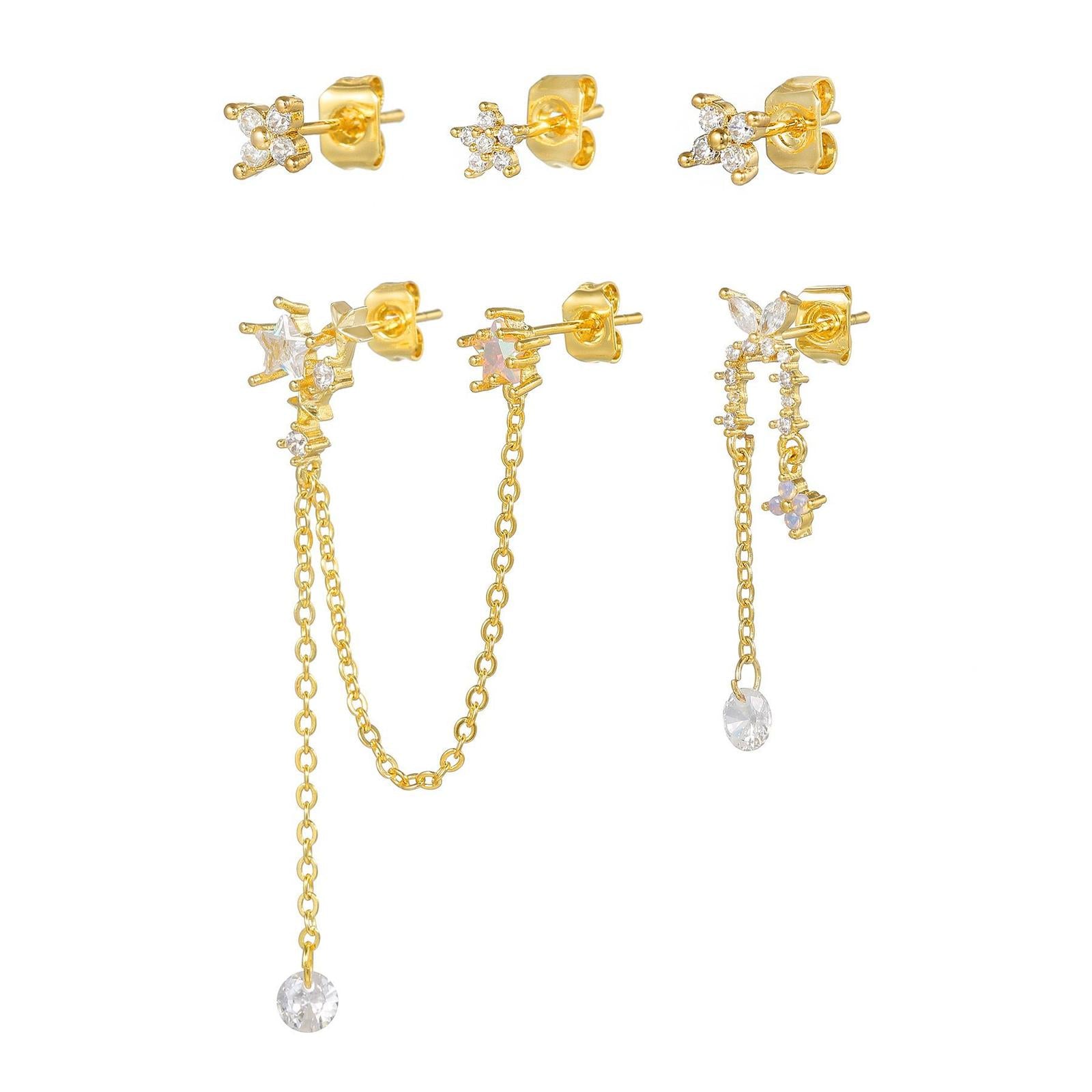 Set Orecchini Star Gold