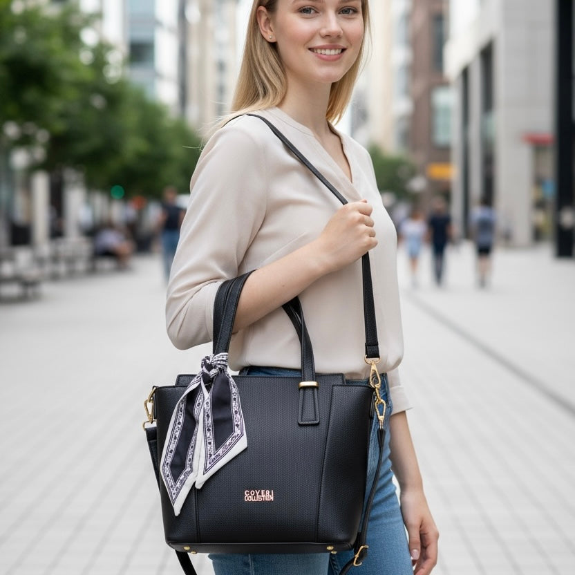 COVERI COLLECTION Borsa Foulard Nero