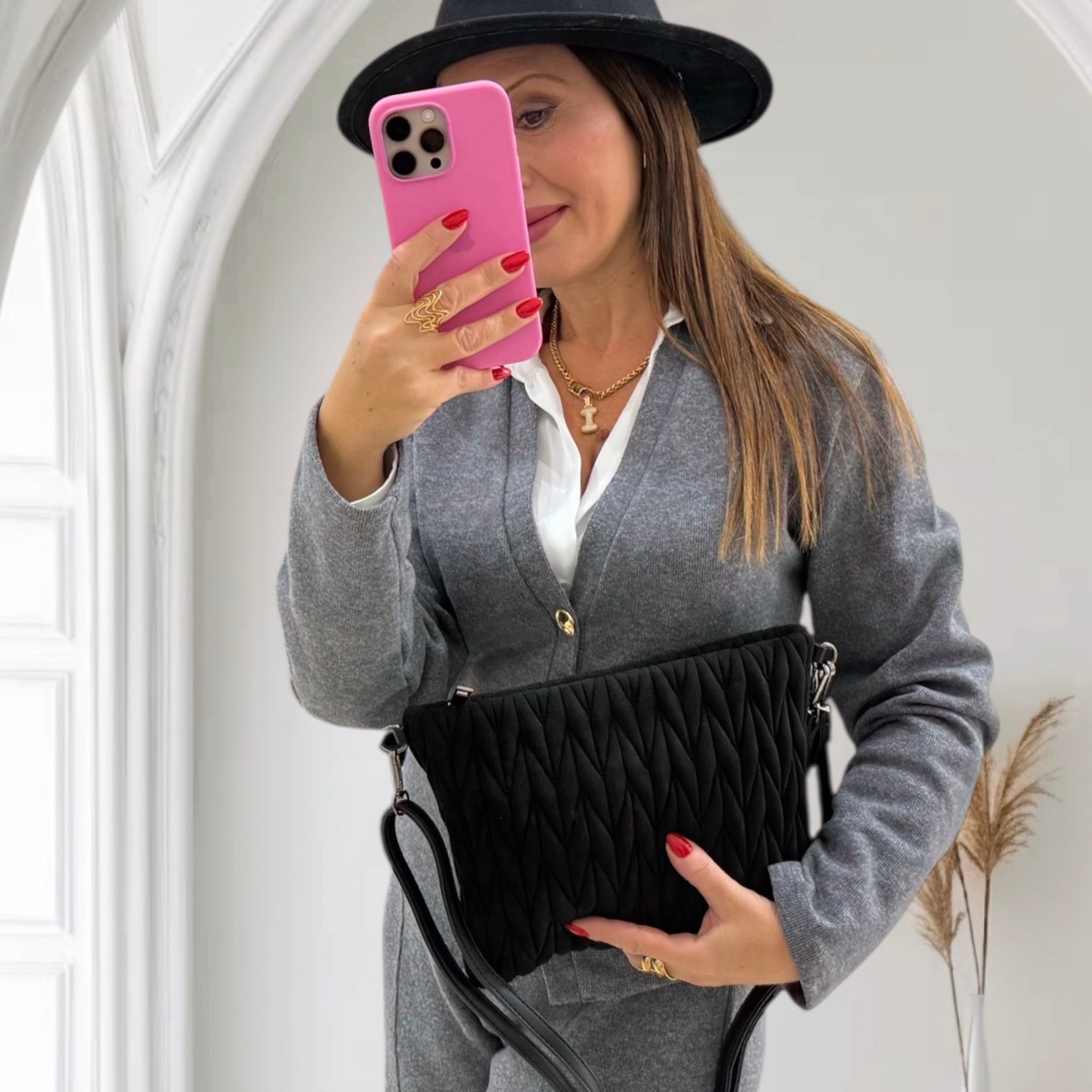 Borsa Drappeggiata Camoscio