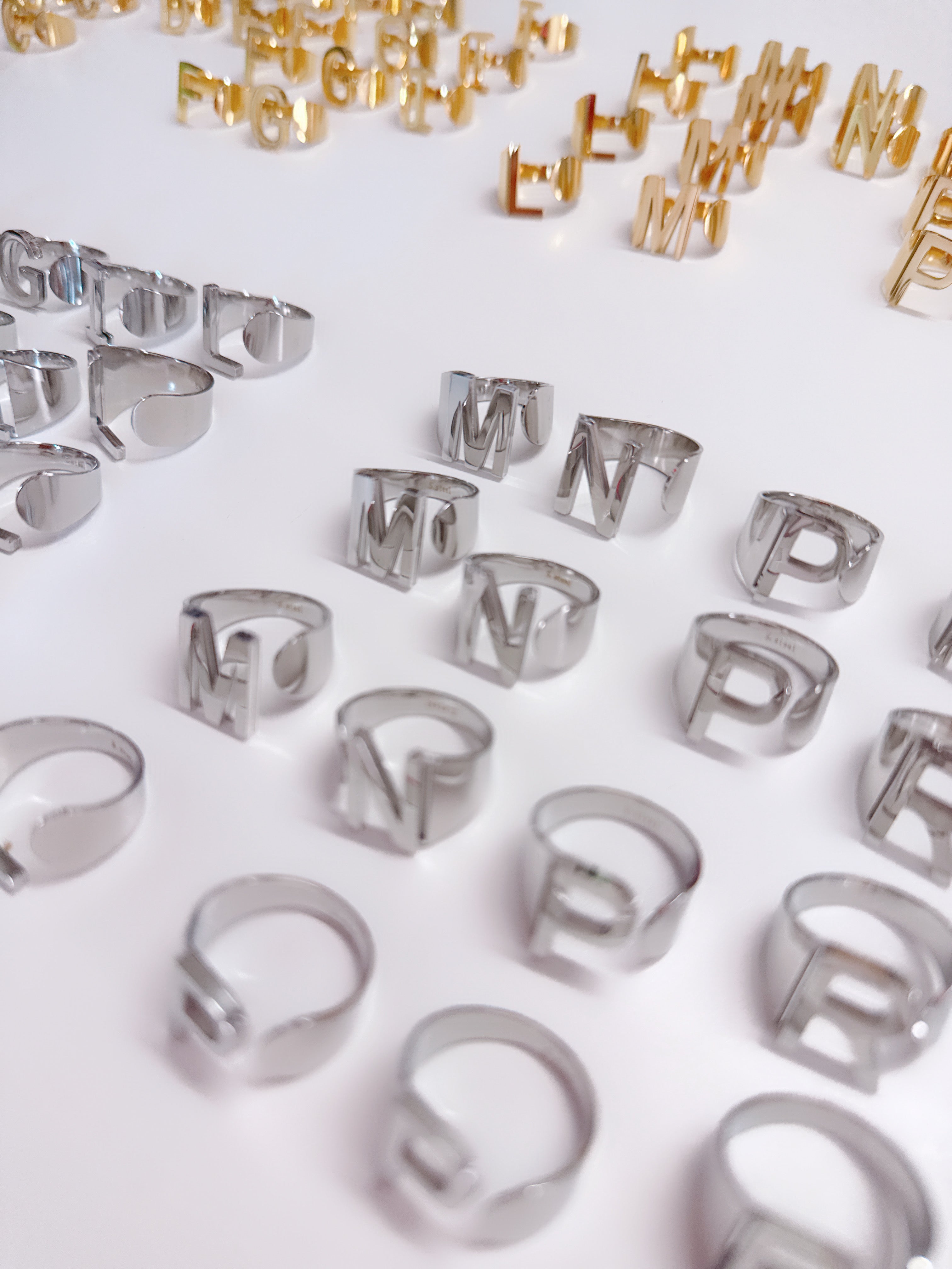 Anello Acciaio Lettera