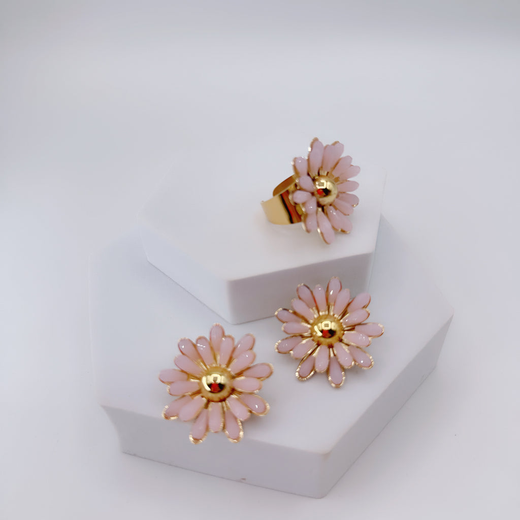 Orecchini & Anello Flowers Pink