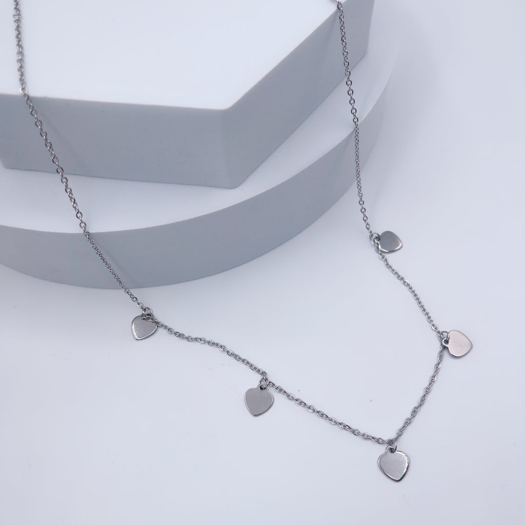 Collana Cuoricini Steel