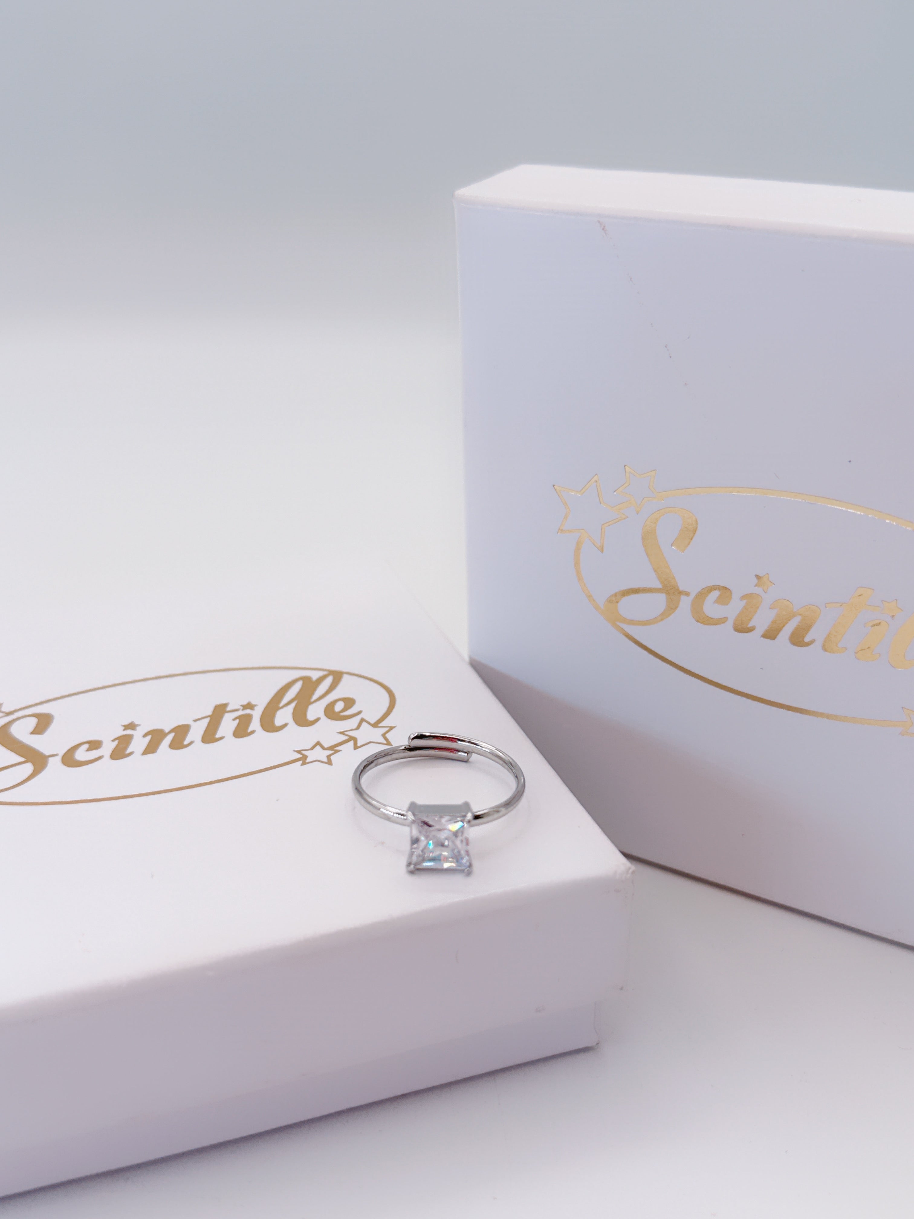 Anello Solitario Quadrato