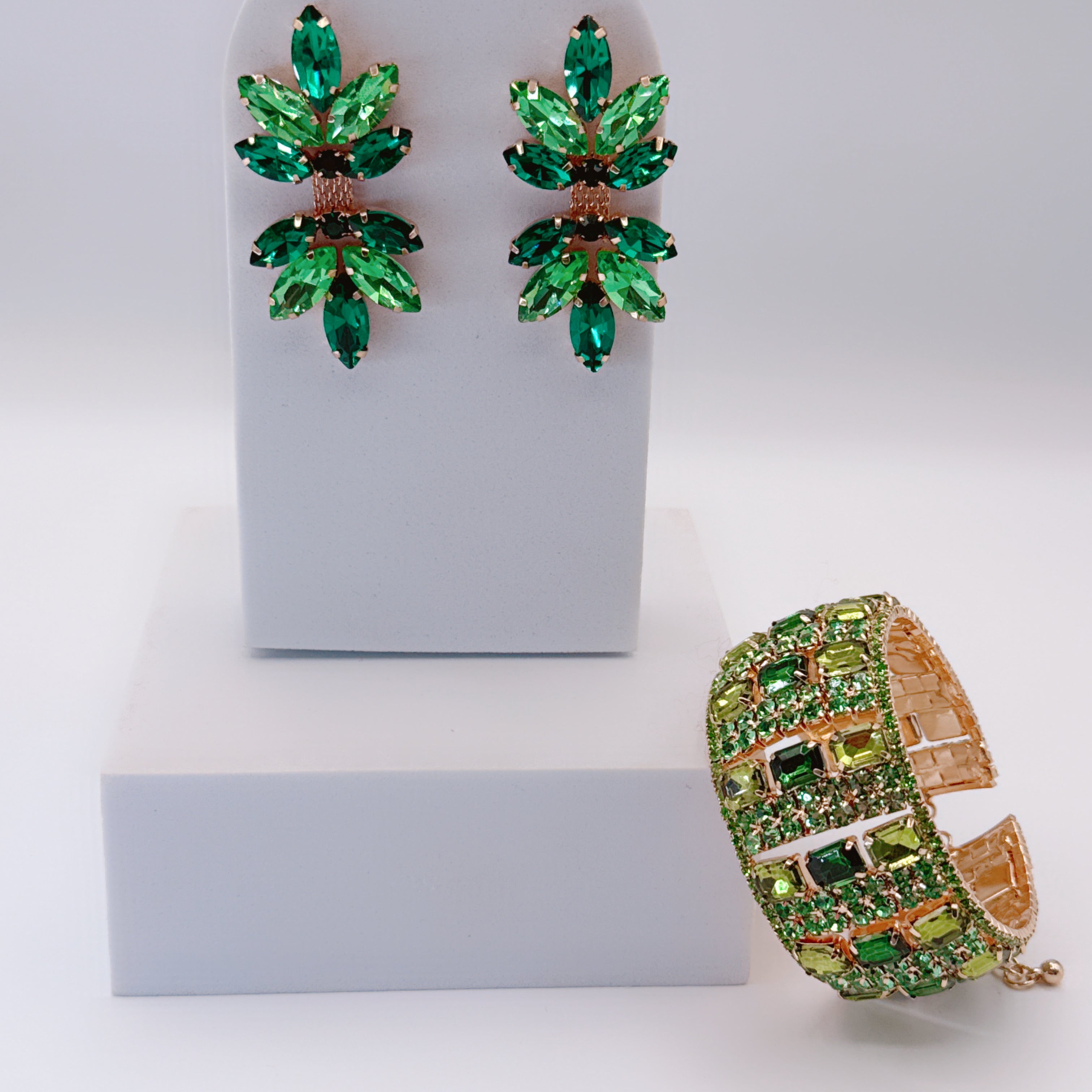 Orecchini & Bracciale Luxury Smeraldo