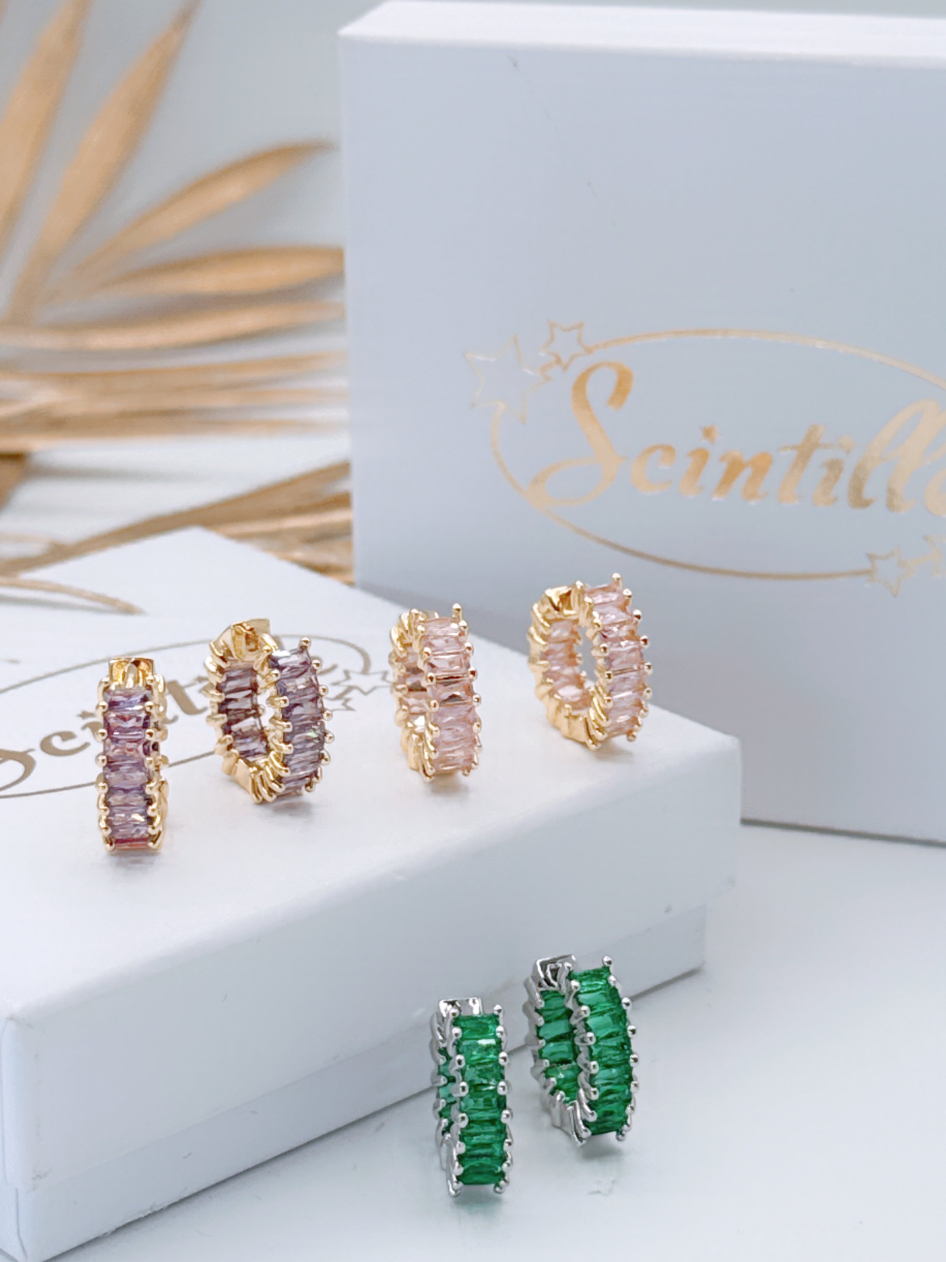 Orecchini Cerchio Baguette