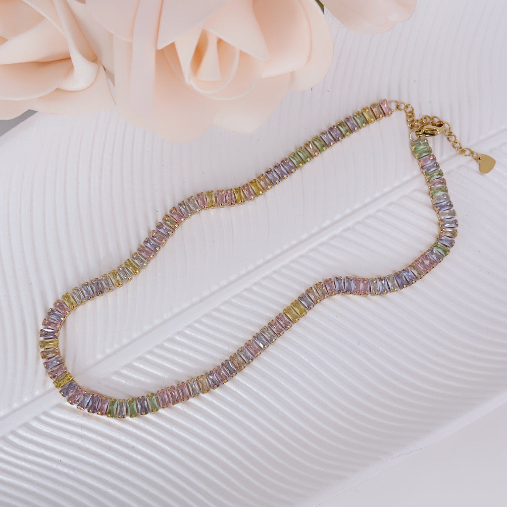 Collana Collier Baguette Gold Multicolor