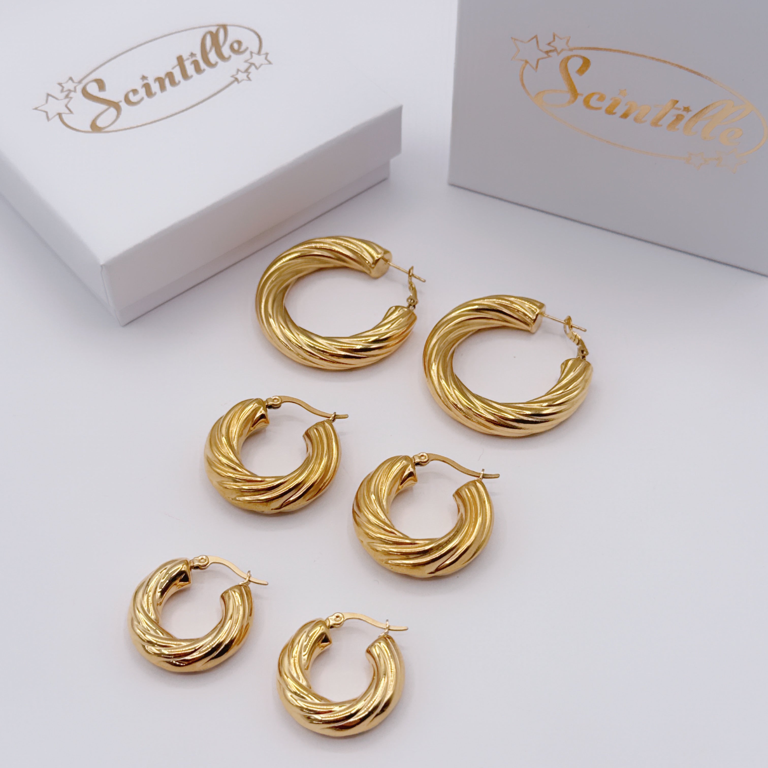 Orecchini Cerchio Torchon Gold