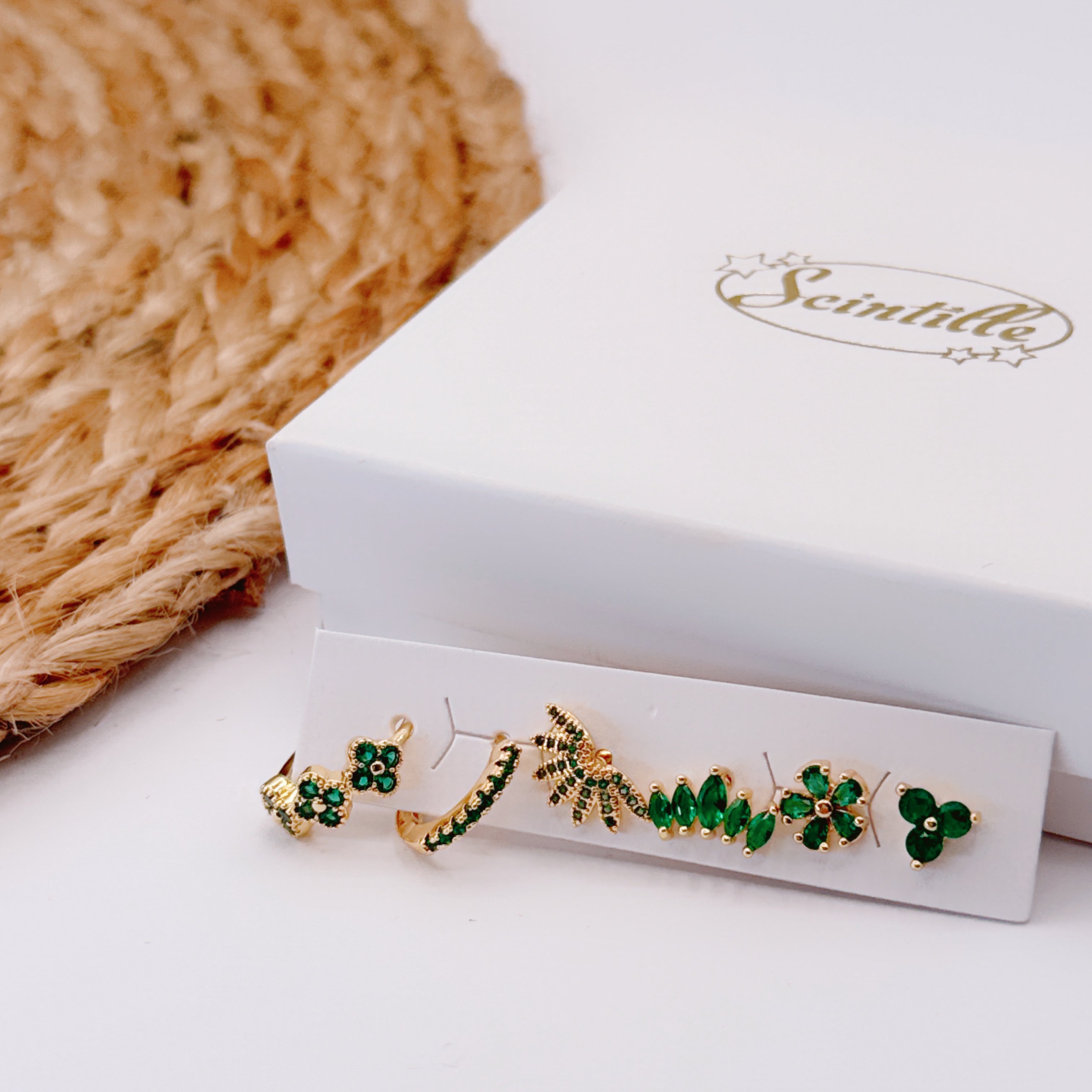 Set Orecchini Gold Smeraldo