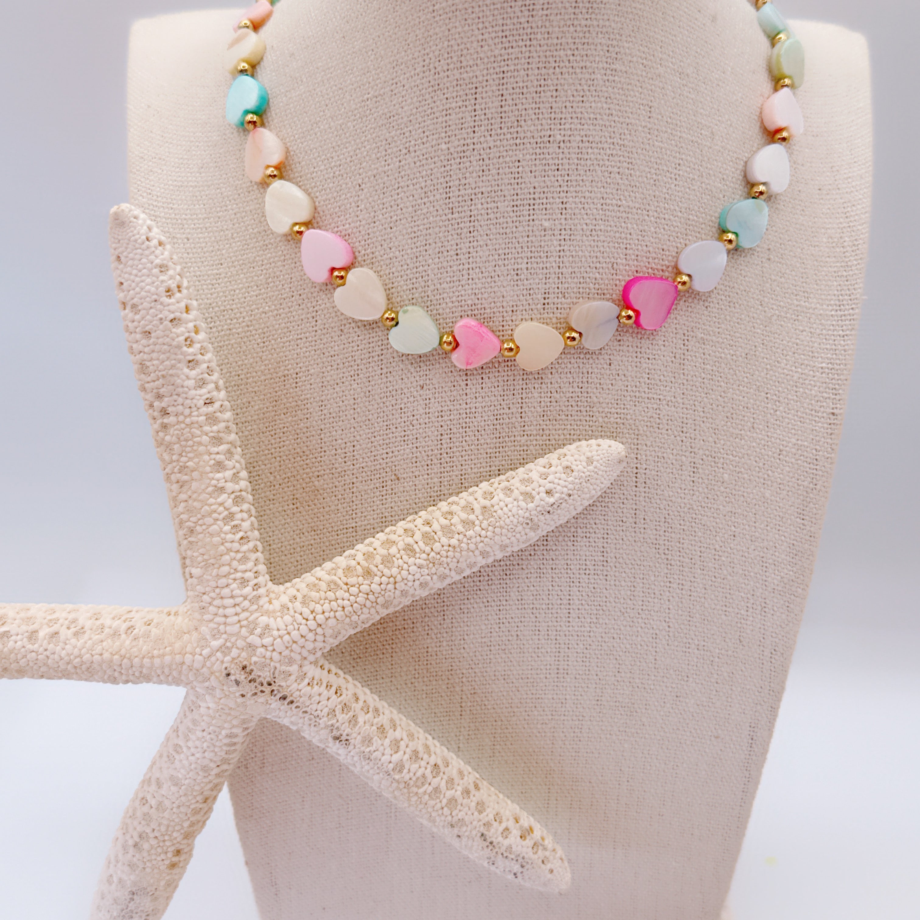 Collana Cuoricini Madreperla