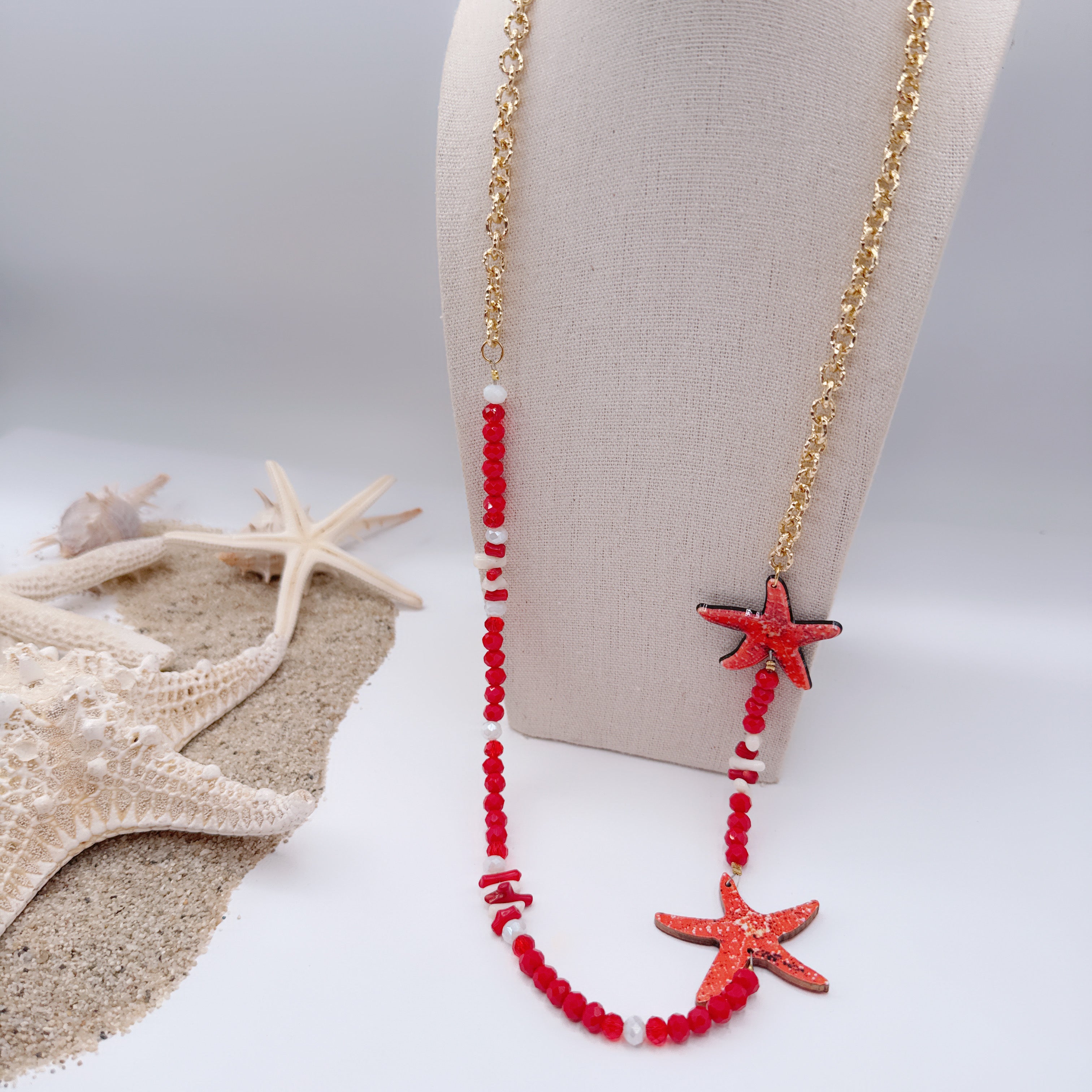 Collana Stella Marina Rosso