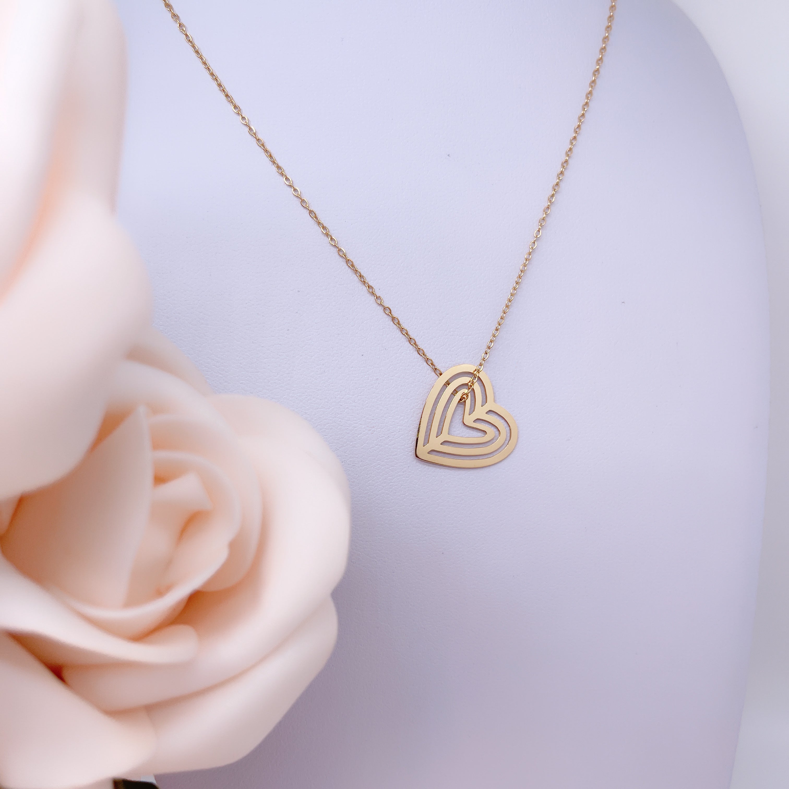 Collana Cuore Intarsiato - SCINTILLE ACCESSORI MODA